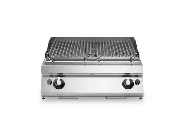 Grill à pierre de lave 2 zones à gaz à poser - 15 kW Gaz - 800x730x280mm MODULAR R70/80GRLI/T vue 1 - Usine CHR