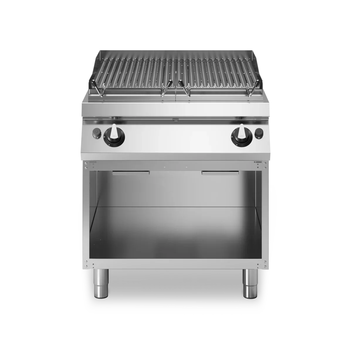 Grill à pierre de lave 2 zones à gaz sur meuble ouvert - 15 kW Gaz - 800x730x870mm MODULAR vue 1 - Usine CHR