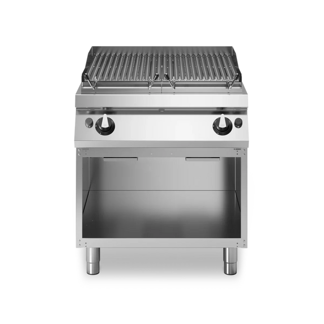 Grill à pierre de lave 2 zones à gaz sur meuble ouvert - 15 kW Gaz - 800x730x870mm MODULAR vue 1 - Usine CHR