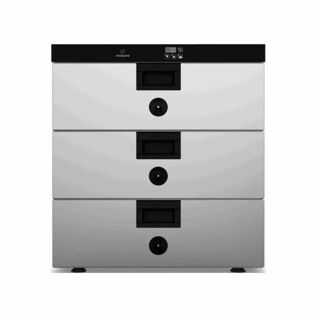 Armoire de maintien en température 3 tiroirs +30/+120°C - Capacité : 3 GN 1/1 150mm - 660x595x730mm MODULINE vue 1 - Usine