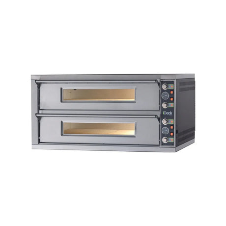 Four à pizza IDECK 72.72 électrique commandes électromécaniques 2 chambres sans support - 2 x 4 pizzas - MORETTI - Four à piz