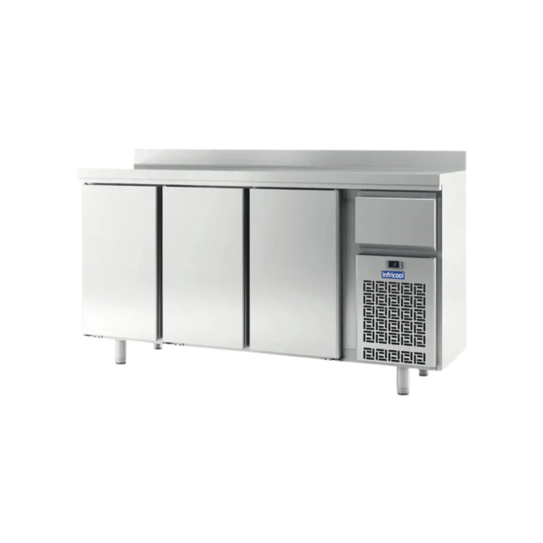 Arrière bar réfrigérée en inox 3 portes -2/+8°C - Capacité : 535 litres - 1968x600x1050mm - INFRICO - Arrière-bar réfrigéré