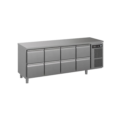 Table réfrigérée positive 8 tiroirs -2/+8°C - Capacité : 625 litres - 2196x700x880mm - HOSHIZAKI - Table réfrigérée positive