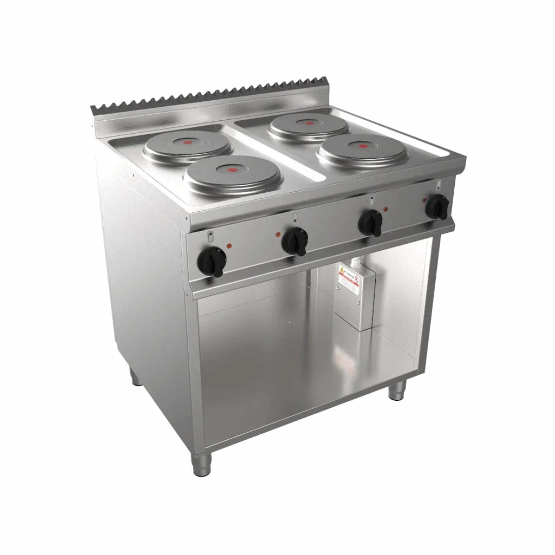 Cuisinière électrique 4 feux sur meuble ouvert CASTA L7/CUET4BA vue 1 - Usine CHR