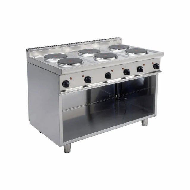 Cuisinière électrique 6 feux sur meuble ouvert 15.6kW 400V CASTA L7/CUET6BA vue 1 - Usine CHR