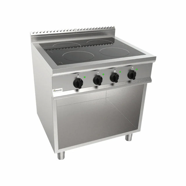 Cuisinière à induction 4 feux sur meuble ouvert CASTA L7/CUI4BA.L vue 1 - Usine CHR