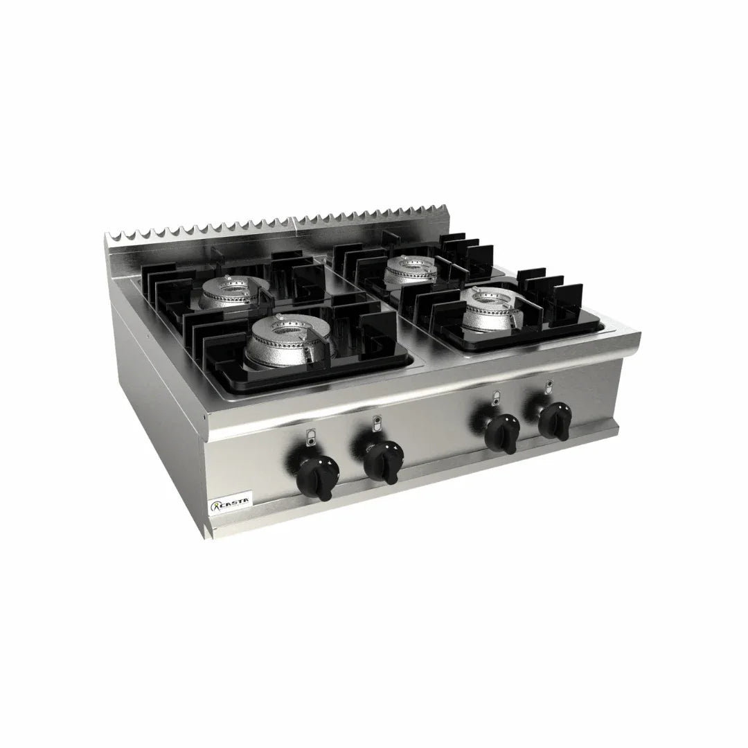 Cuisinière gaz à poser 4 feux 30kW - CASTA - Fourneau à gaz professionnel