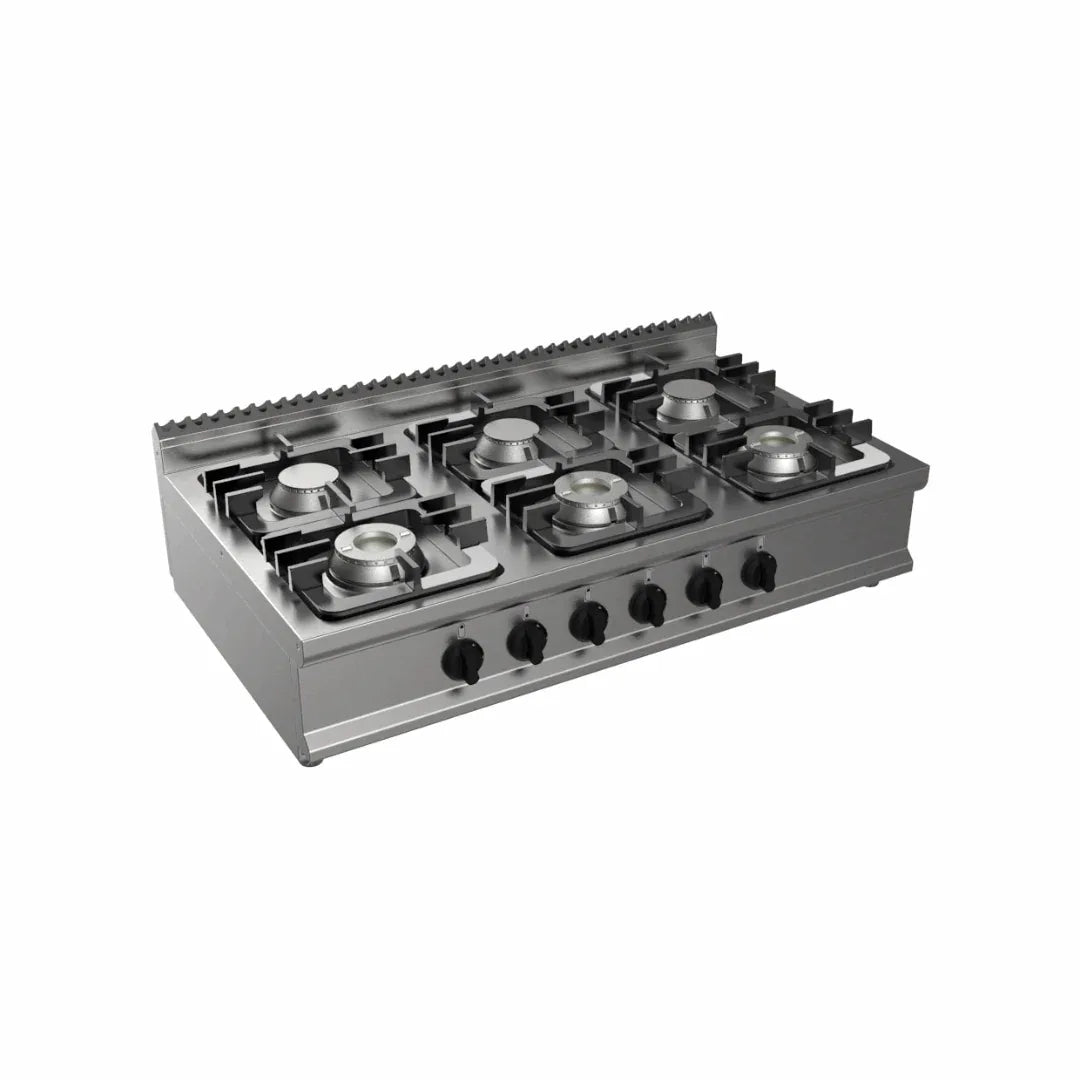 Cuisinière gaz à poser 6 feux 45kW - CASTA - Fourneau à gaz professionnel