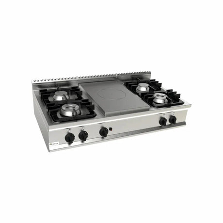 Cuisinière 4 feux + plaque coup de feu à gaz 28.5kW - CASTA - Fourneau à gaz professionnel