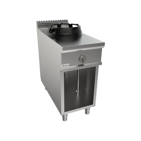 Cuisinière wok à gaz sur meuble ouvert