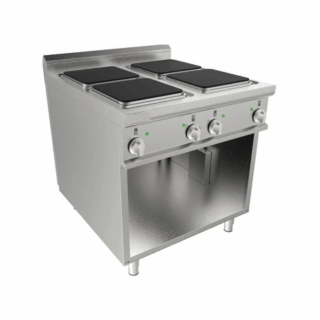 Cuisinière électrique 4 feux sur meuble ouvert 16kW - CASTA - Fourneau électrique professionnel