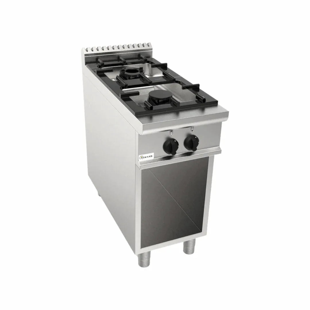 Cuisinière gaz sur meuble ouvert 2 feux 14,8kW - CASTA - Fourneau à gaz professionnel