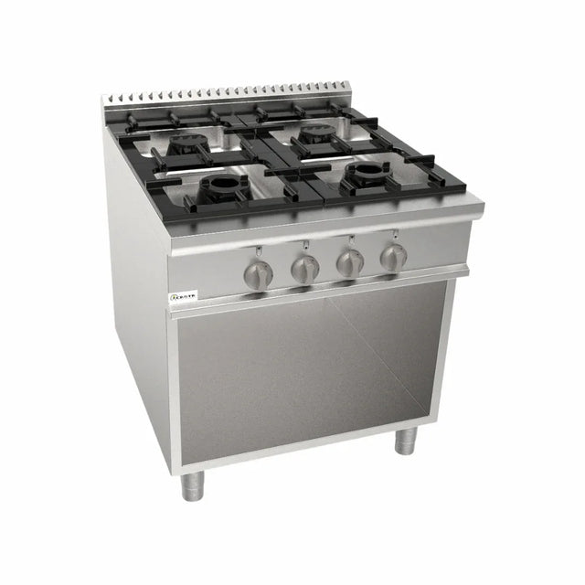Cuisinière gaz sur meuble ouvert 4 feux 29,6kW - CASTA - Fourneau à gaz professionnel