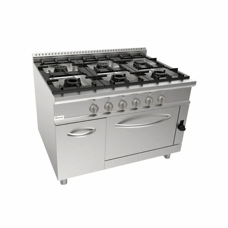 Cuisinière gaz sur four gaz 6 feux 53kW - CASTA - Fourneau sur four