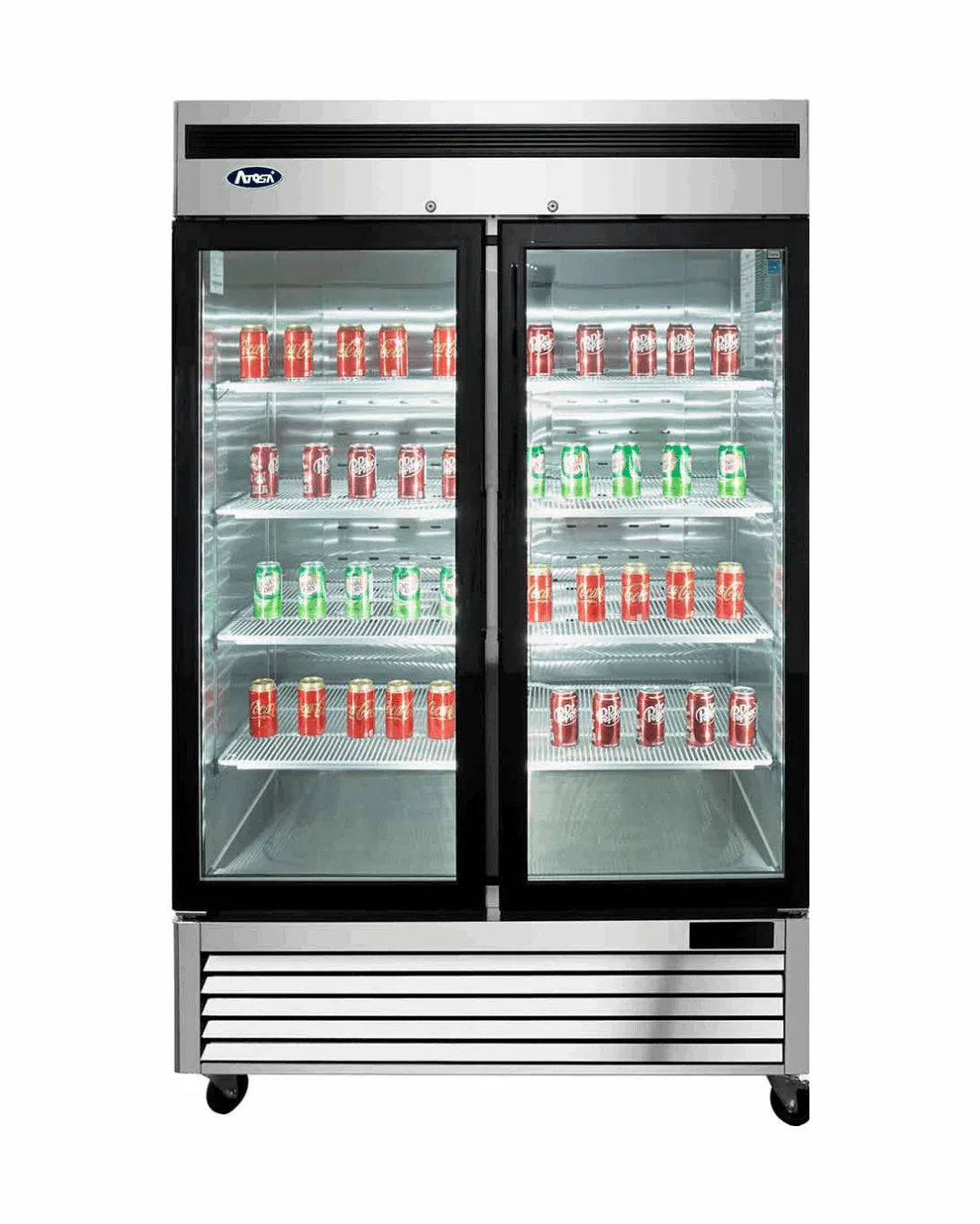 Armoire réfrigérée positive inox 2 portes vitrées 1300L - ATOSA - Armoire réfrigérée positive