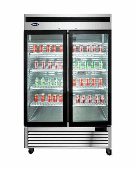 Armoire réfrigérée positive inox 2 portes vitrées 1300L - ATOSA - Armoire réfrigérée positive