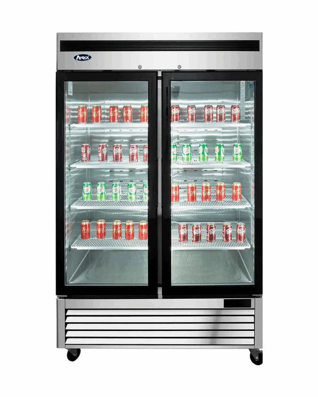 Armoire réfrigérée positive inox 2 portes vitrées 1300L - ATOSA - Armoire réfrigérée positive