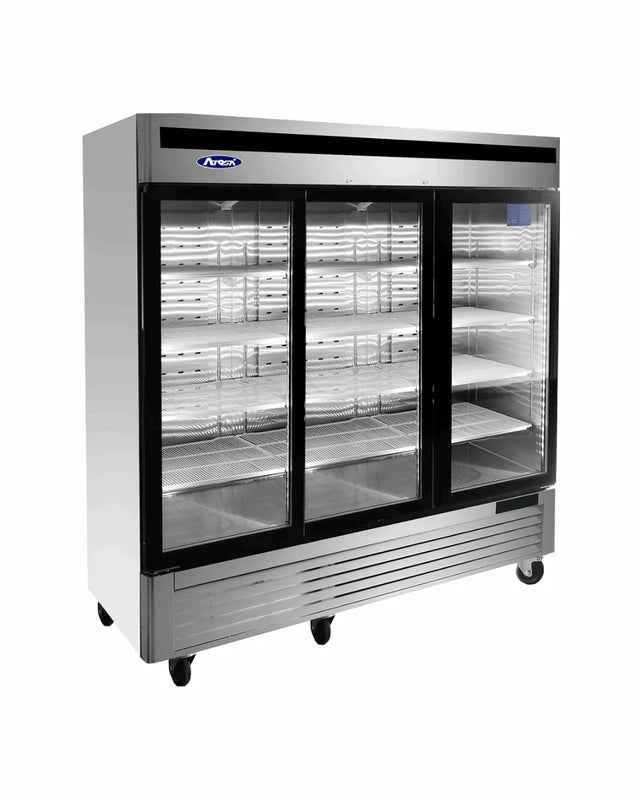 Armoire réfrigérée positive inox 3 portes vitrées 2050L - ATOSA - Armoire réfrigérée positive