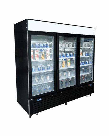 Armoire réfrigérée positive noir 3 portes vitrées 2050L - ATOSA - Armoire réfrigérée positive