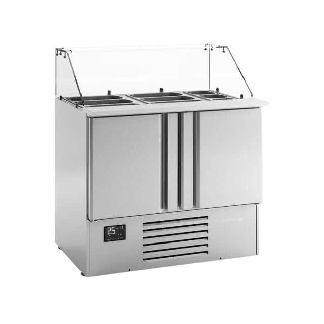 Saladette ouverte réfrigérée positive vitrée 0/+6°C 2 portes 978x700x885mm INFRICO ME 1000 KB vue 1 - Usine CHR