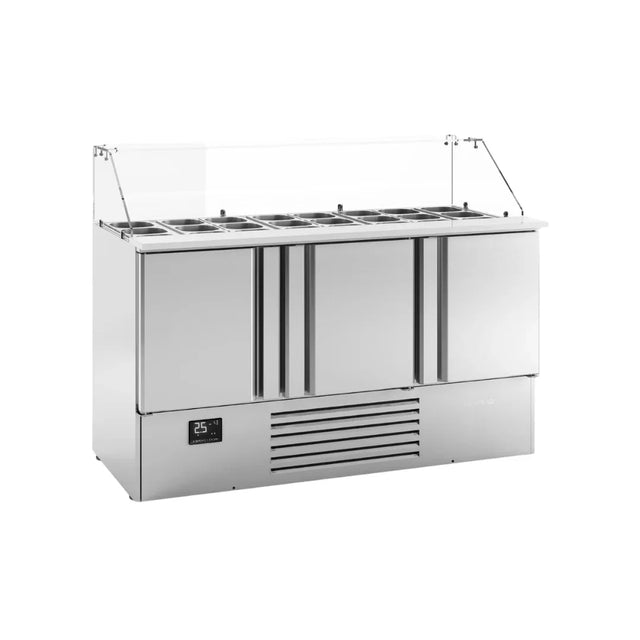 Saladette ouverte réfrigérée positive0/+6°C vitrée 3 portes INFRICO ME 1003 KB vue 1 - Usine CHR