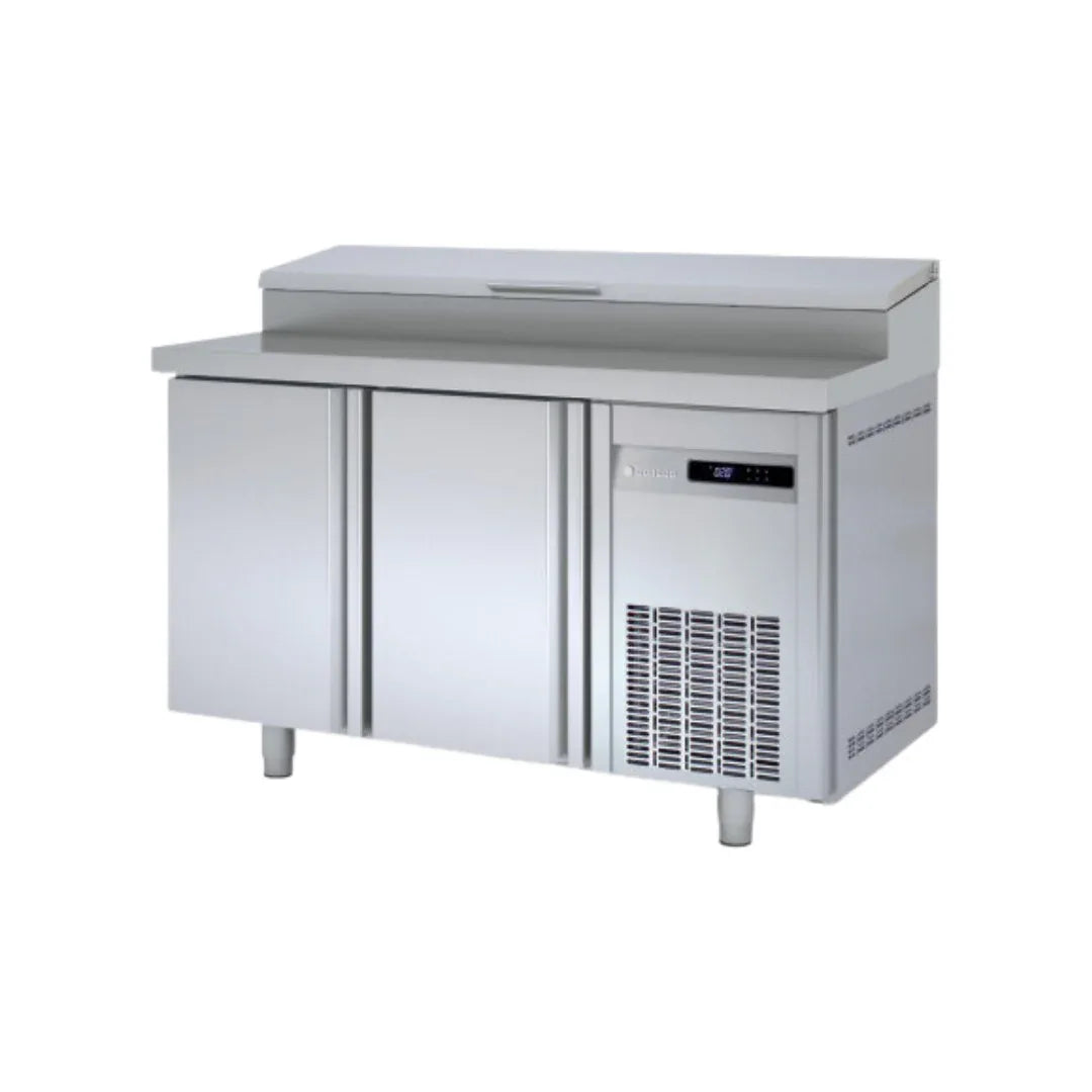 Meuble de préparation saladette bac GN 1/4 réfrigéréé positive 0/+8°C gamme TOP - 2 portes CORECO vue 1 - Usine CHR