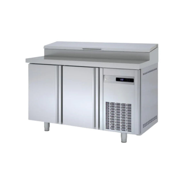 Meuble de préparation saladette bac GN 1/4 réfrigéréé positive 0/+8°C gamme TOP - 2 portes CORECO vue 1 - Usine CHR