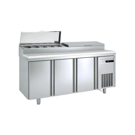 Meuble de préparation saladette bac GN 1/3 réfrigérée positive 0/+8°C gamme TOP - 3 portes CORECO vue 1 - Usine CHR