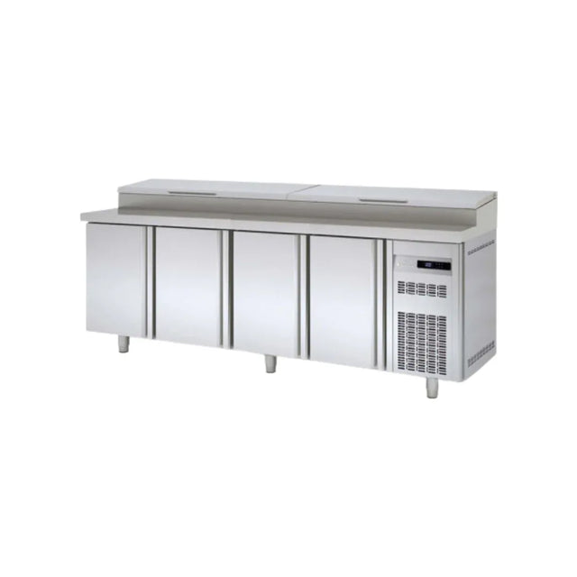 Meuble de préparation saladette bac GN 1/3 réfrigérée positive 0/+8°C gamme TOP - 4 portes CORECO vue 1 - Usine CHR