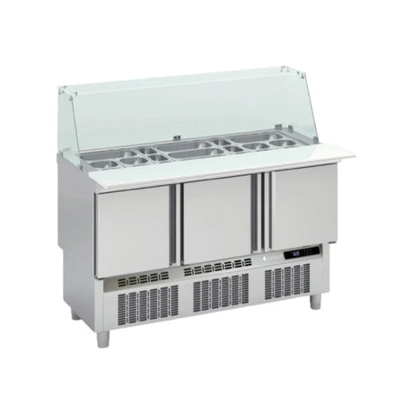 Meuble de préparation fast-food GN 1/1 réfrigérée positive 0/+8°C gamme TOP CORECO MFK-140 vue 1 - Usine CHR
