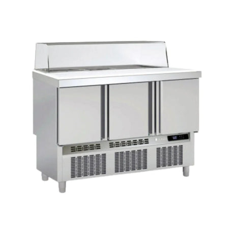 Meuble saladette vitré en polyéthylène GN 1/1 réfrigérée positive 0/+8°C gamme TOP CORECO MFS-140-C vue 1 - Usine CHR