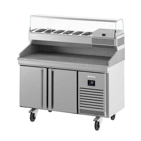 Table à pizza réfrigérée positive en granit 2 portes + kit 1490x700x830/1417mm - INFRICO - Table à pizza