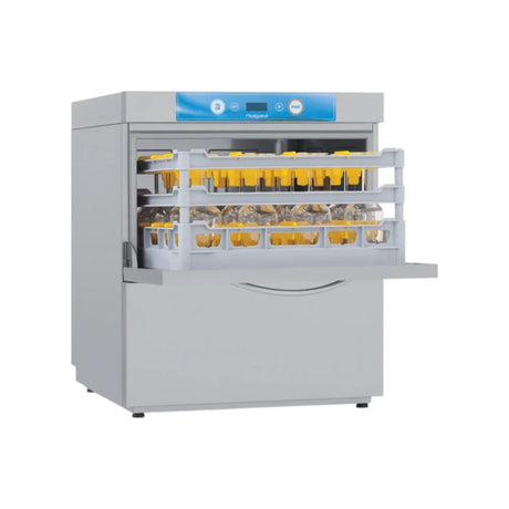 Lave verres NIAGARA - Panier 500x500mm - Passage : 285mm - avec adoucisseur - Triphasé 400V - ELETTROBAR - Lave-verre profess