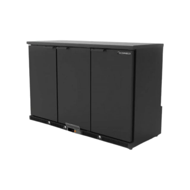 Arrière bar noir 3 portes pleines battantes +2/+8°C CORECO NRH-350-L vue 1 - Usine CHR