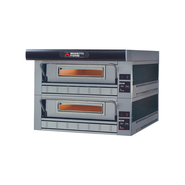 Four à pizza SERIE P Gaz 2 chambres sans support - 2 x 6 pizzas MORETTI P110G A2 vue 1 - Usine CHR