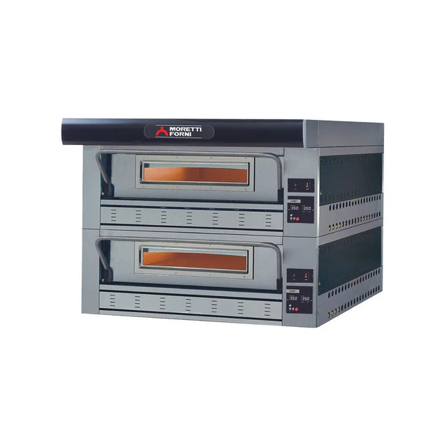 Four à pizza SERIE P Gaz 2 chambres sans support - 2 x 9 pizzas MORETTI P110G B2 vue 1 - Usine CHR