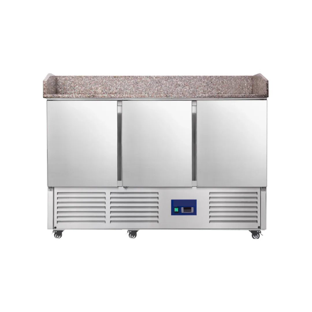 Table à pizza réfrigérée positive 3 portes 1365x700x1100mm - ARKA - table à pizza