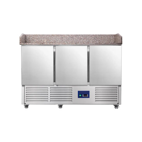 Table à pizza réfrigérée positive 3 portes 1365x700x1100mm - ARKA - table à pizza