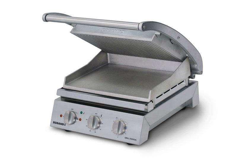 Panini Grill station pour 6 sandwichs - Plaque supérieur striée - ROBAND - Grill panini professionnel