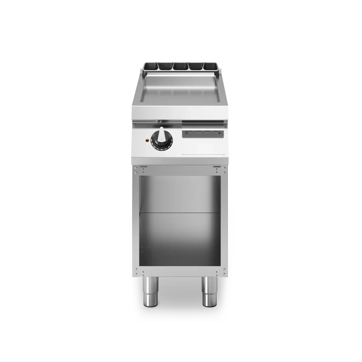 Plancha lisse 1 zone électrique sur meuble ouvert - 5,4 kW 400V Tri - 400x730x870mm MODULAR vue 1 - Usine CHR