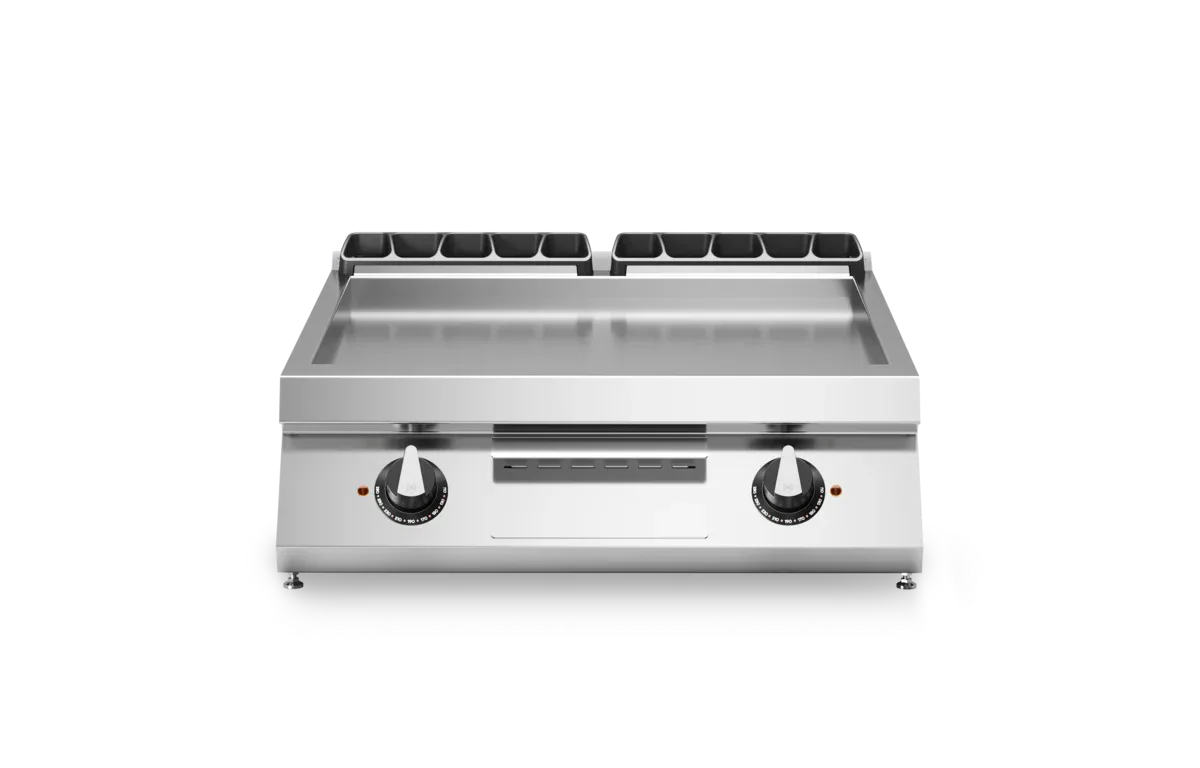 Plancha lisse 2 zones électrique à poser - 10,8 kW 400V Tri - 800x730x280mm MODULAR R70/80FTE/CL/T vue 1 - Usine CHR