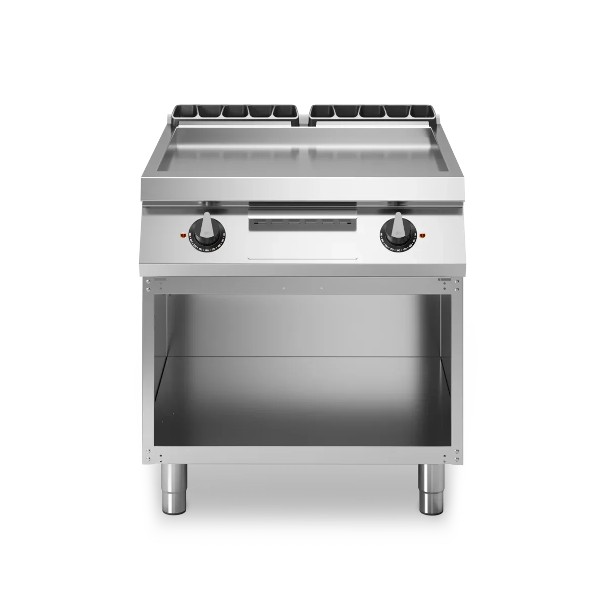 Plancha lisse 2 zones électrique sur meuble ouvert - 10,8 kW 400V Tri - 800x730x870mm MODULAR vue 1 - Usine CHR