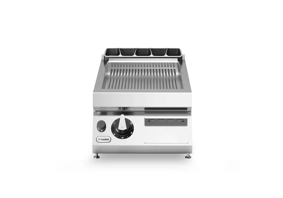Plancha rainurée 1 zone à gaz à poser - 7 kW Gaz - 400x730x280mm MODULAR R70/40FTG/CR/T vue 1 - Usine CHR