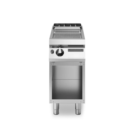 Plancha rainurée 1 zone à gaz sur meuble ouvert - 7 kW Gaz - 400x730x870mm MODULAR R70/40FTG/CR/A vue 1 - Usine CHR