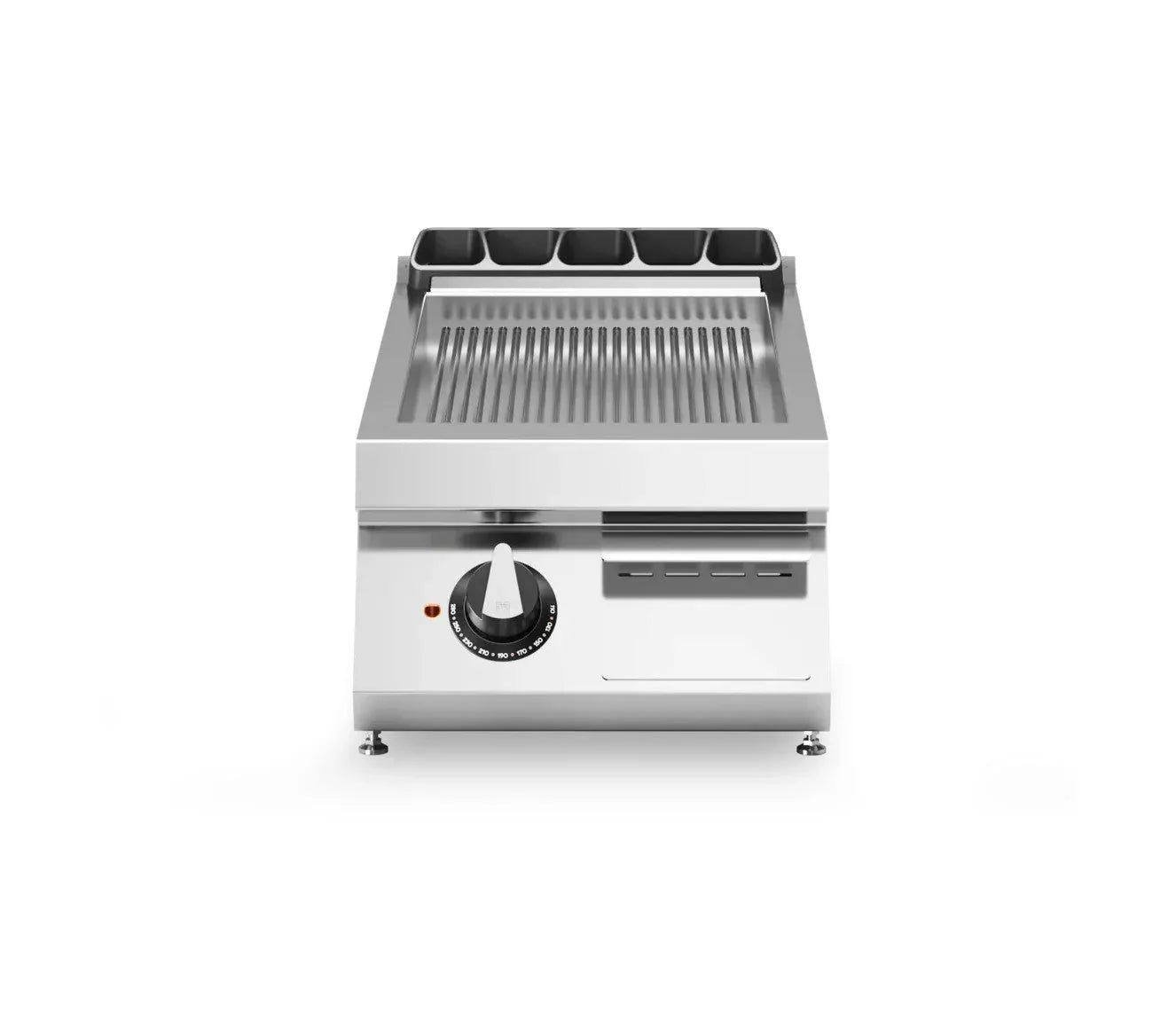 Plancha rainurée 1 zone électrique à poser - 5,4 kW 400V Tri - 400x730x280mm - MODULAR - Plancha électrique professionnelle