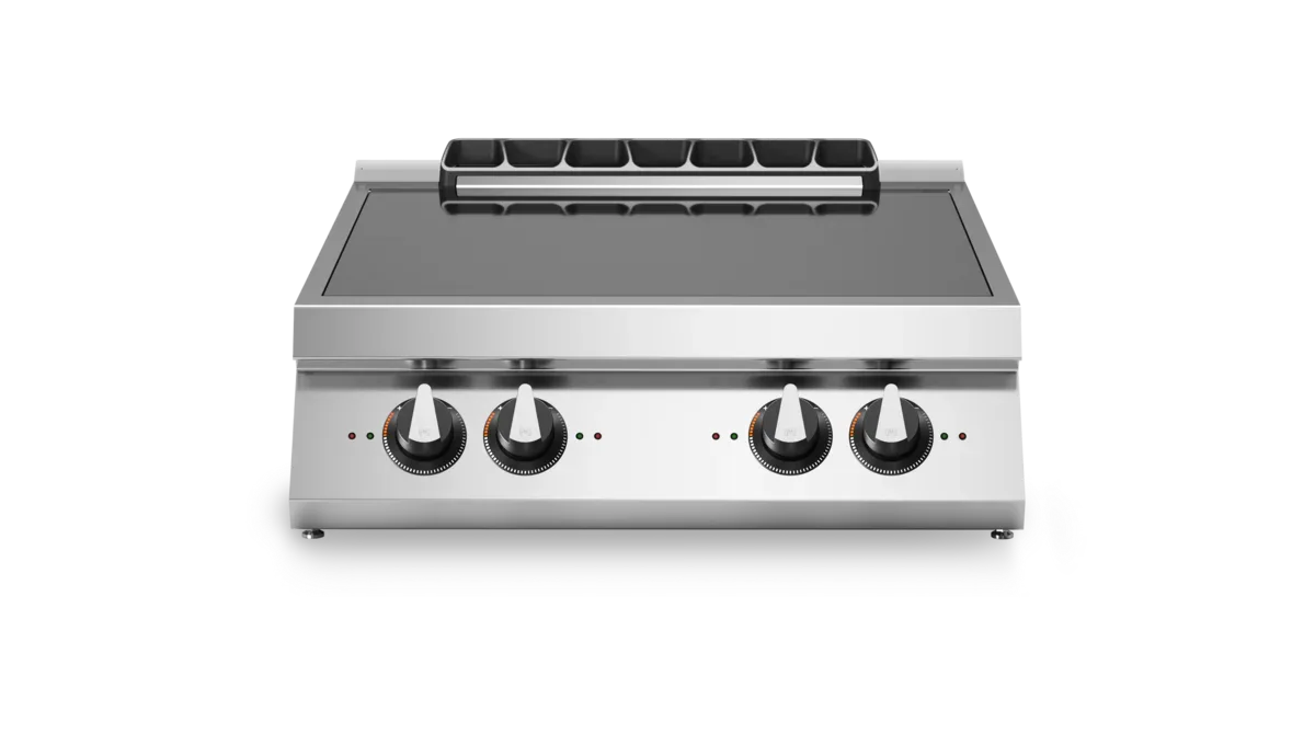 Plaque induction 4 zones à poser – 14 kW 400V Tri – 800x730x280mm MODULAR R70/80IND/T vue 1 - Usine CHR