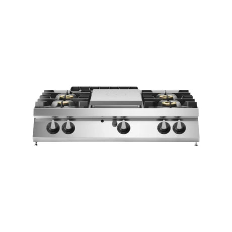 Fourneau 4 feux + plaque coup-de-feu à poser – 27,5 kW Gaz – 1200x730x280mm - MODULAR - Fourneau à gaz professionnel