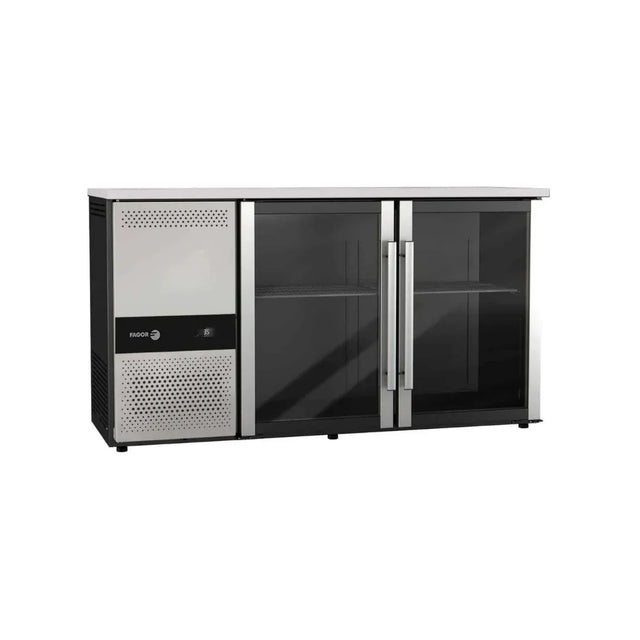 Arrière bar réfrigérée noir 2 portes vitrées - 1435x512x850mm - 264 litres - FAGOR - Arrière-bar réfrigéré