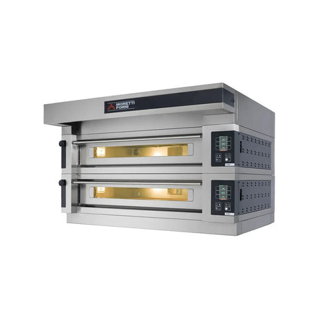 Four à pizza SERIE S électrique 2 chambres sans support - 2 x 6 pizzas MORETTI S100E2 vue 1 - Usine CHR