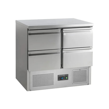 Table réfrigérée 4 tiroirs - 900x700x877mm TEFCOLD SA914 vue 1 - Usine CHR